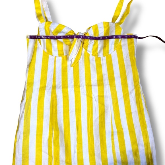 Revolve Lovers + Friends Adele Mini Dress Lemon Stripe Sweetheart Sz XL yellow - Picture 5 of 11